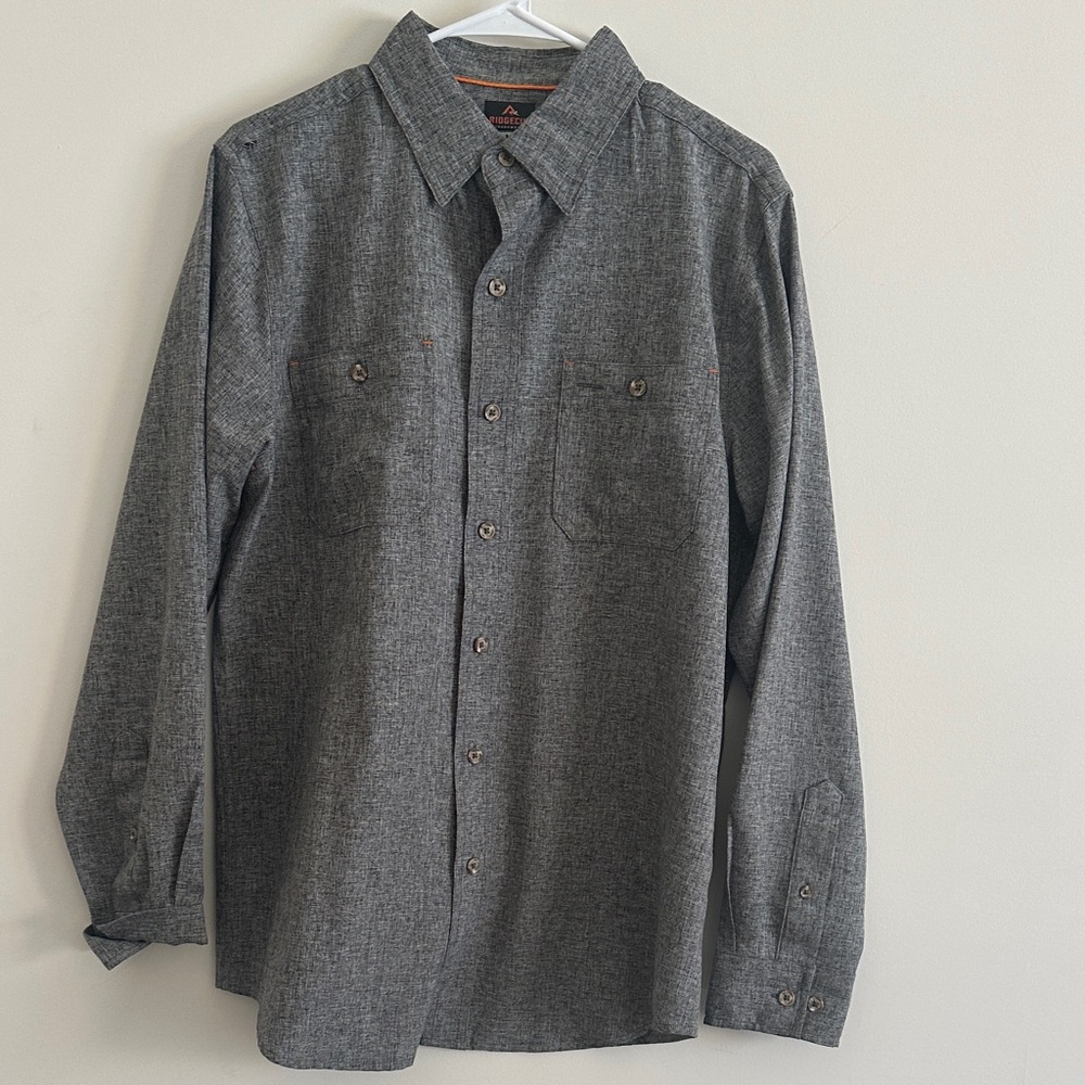 Classic Gray Button-Down Shirt for Men